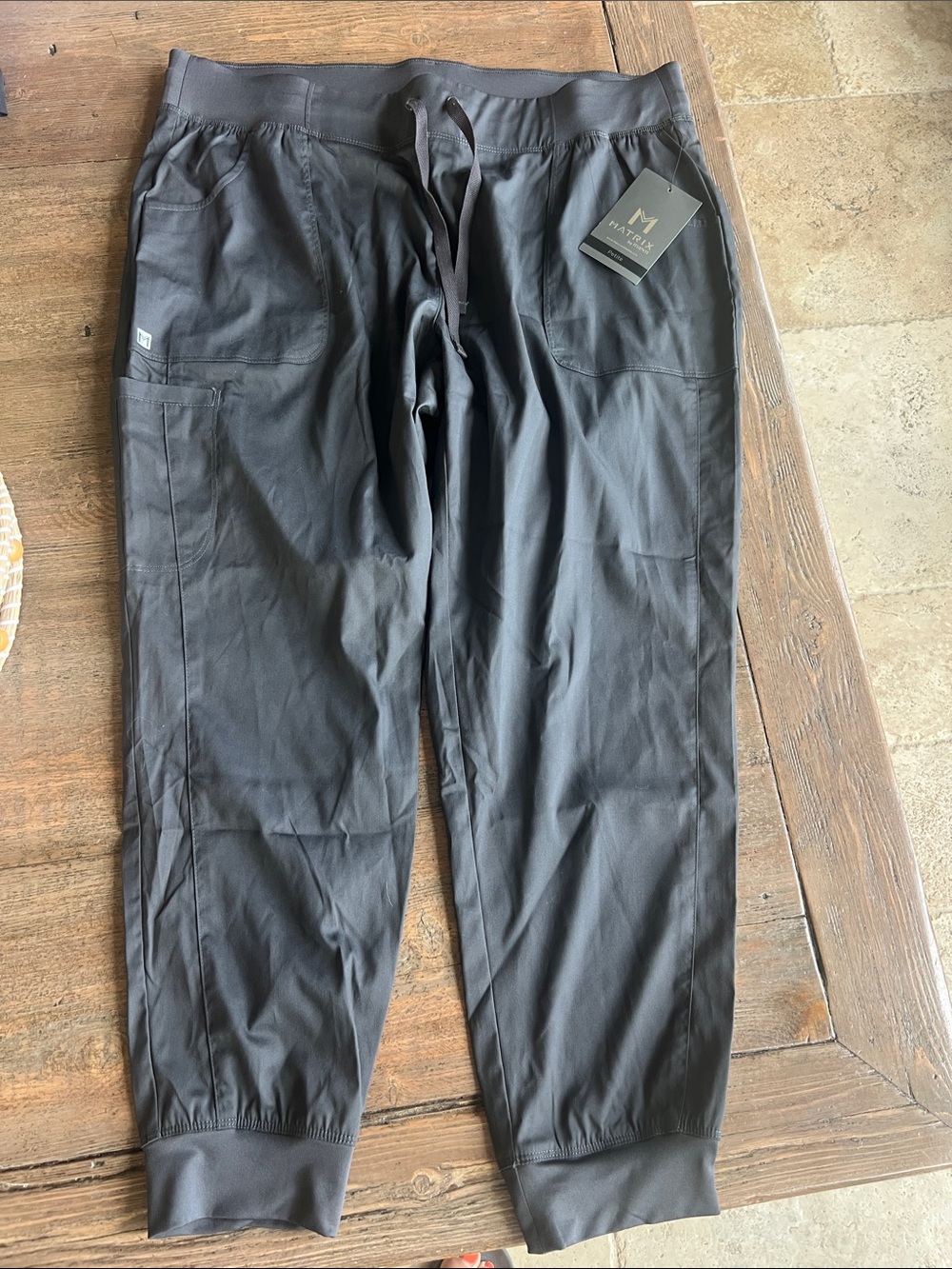 Matix Black Women's Track Pants with Drawcord Waist